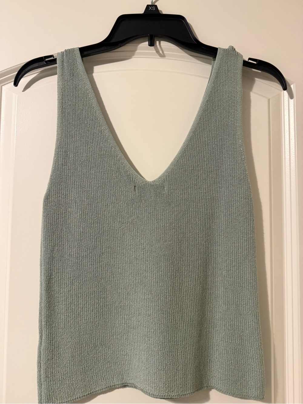emory park Sage Green V-Neck Knit Tank Top